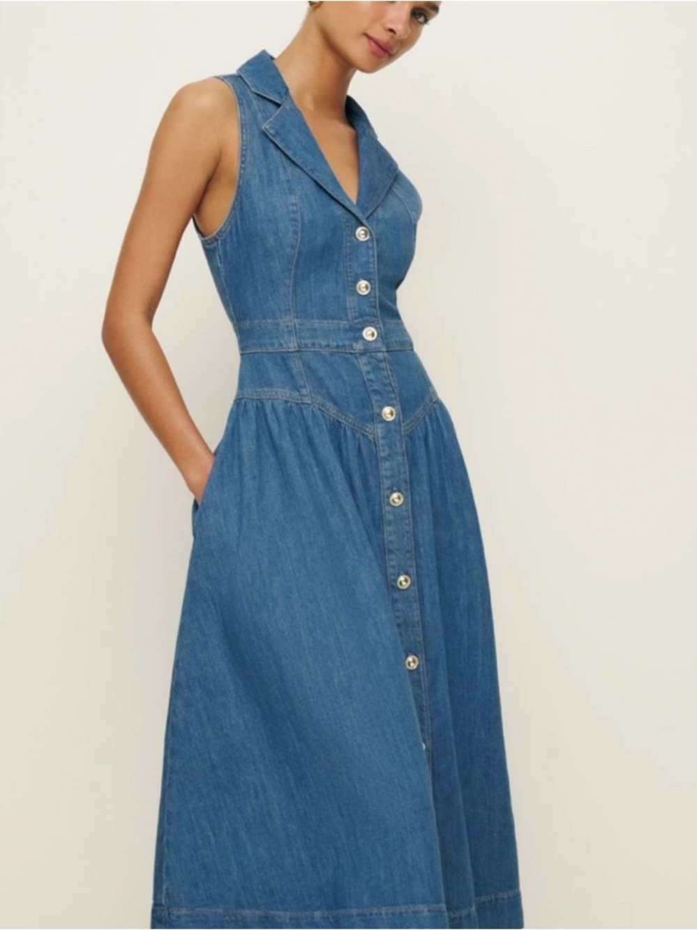 Reformation Ellison Midi Denim Dress size 4